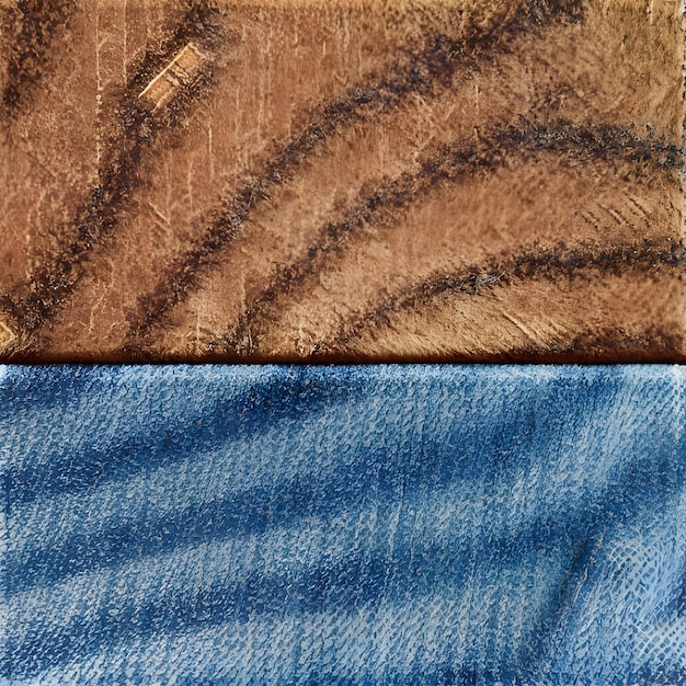 Foto een textuur van bruine en blauwe denim die casual is