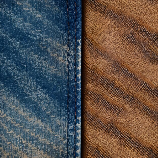 Foto een textuur van bruine en blauwe denim die casual is