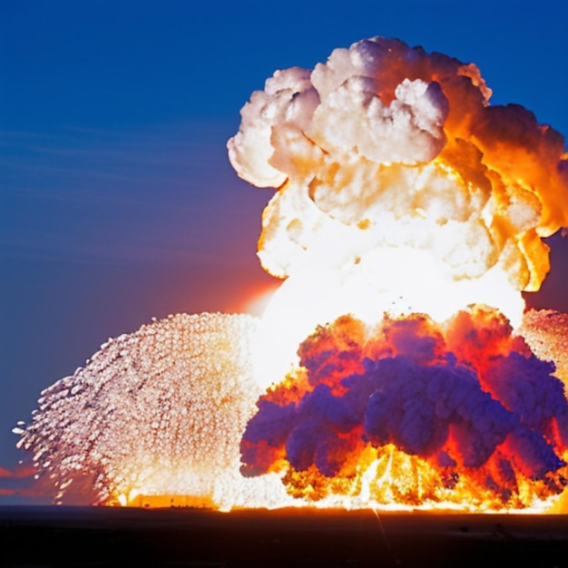 Een thermonucleair wapenfusiewapen of waterstofbom, de stralingsdruk van de bom uitgeoefend door de grote