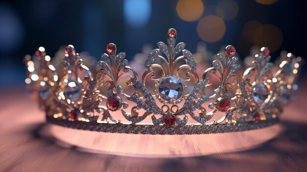 Een tiara met een diamanten kroon erop