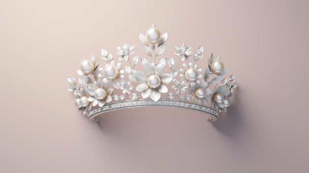 Een tiara met parels erop