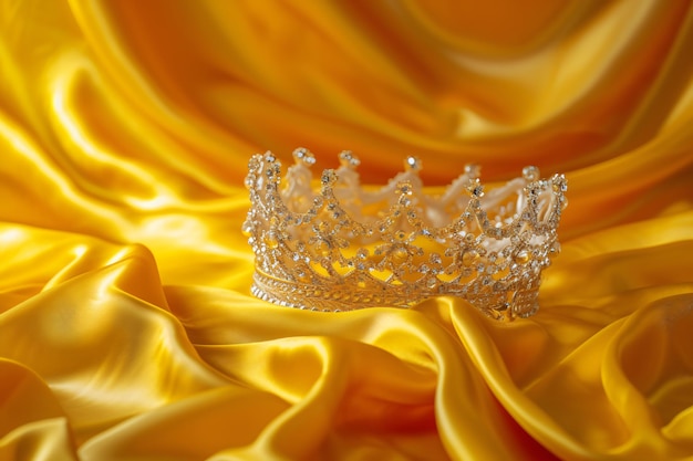 Foto een tiara op een gouden achtergrond