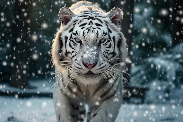 Een tijger in de sneeuw