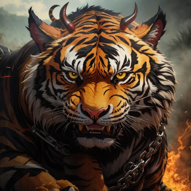 Foto een tijger in een boze stemming
