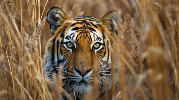 Een tijger in het gras