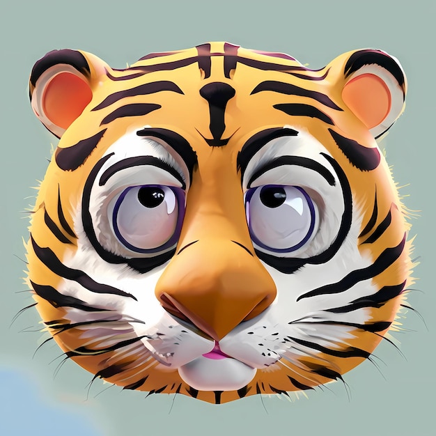 Een tijgerkop met een tijgergezicht erop