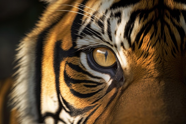 Een Tijgeroog in een dramatische close-up genomen in zonlicht buiten Tijgerogen waren zeer ondiep scherpgesteld omdat zijn neus tegen het glas rustte dat ons scheidde in onze buurtdierentuin