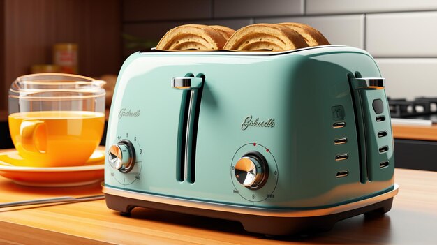 Een toaster met het woord "toaster" erop.