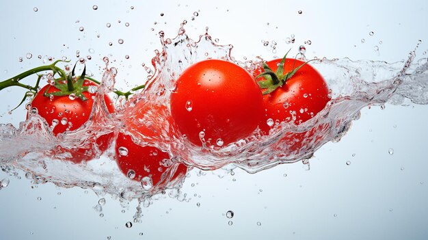 Eén tomatensapplons op een witte achtergrond