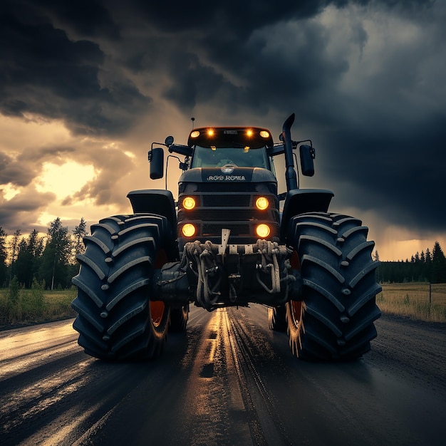 een tractor met het woord " lol " aan de voorkant