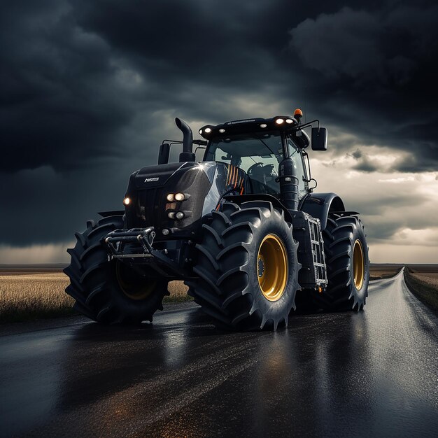 een tractor met het woord tractor op de voorkant