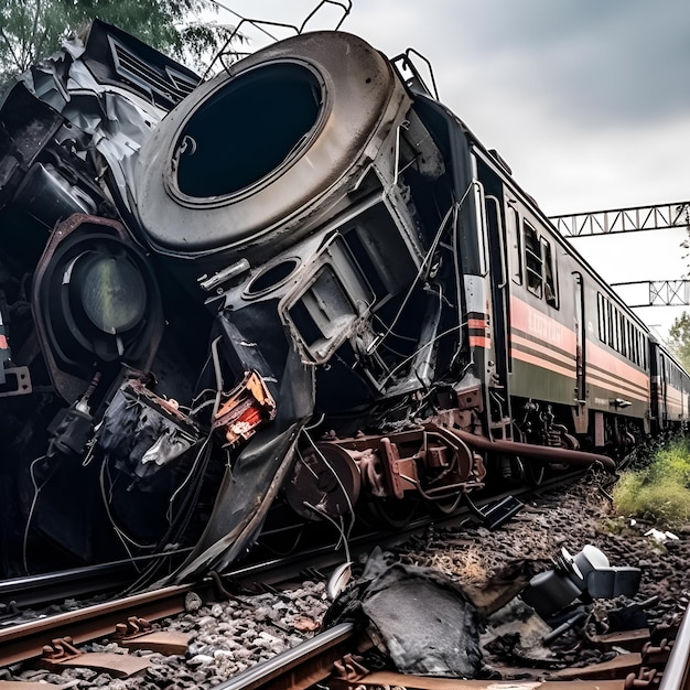 Een trein met het woord "op de zijkant".