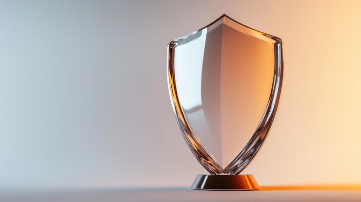 Een trofee met een duidelijke basis waarop staat: