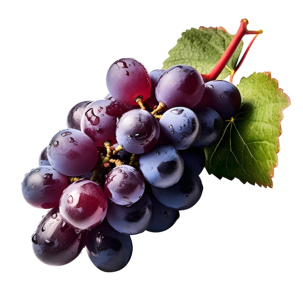 Een tros druiven met het woord druiven erop