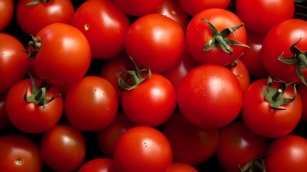 Een tros tomaten wordt getoond in een zwarte doos.