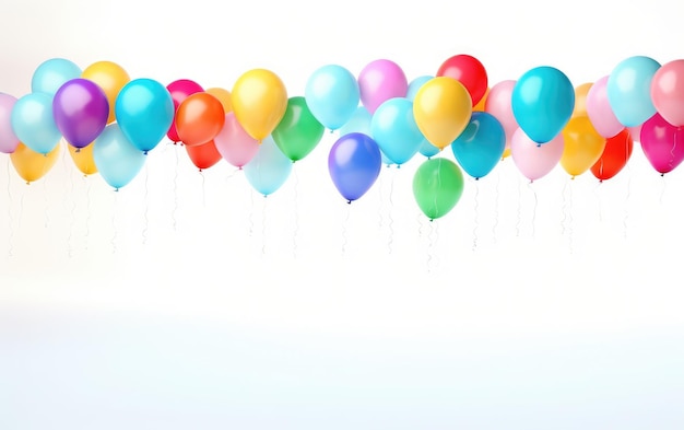Een uitbarsting van kleurrijke ballonnen die vliegen en een vreugdevolle euforie veroorzaken