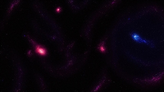 Een uitbarsting van licht in de ruimte Nachtelijke sterrenhemel en helder blauw rood sterrenstelsel