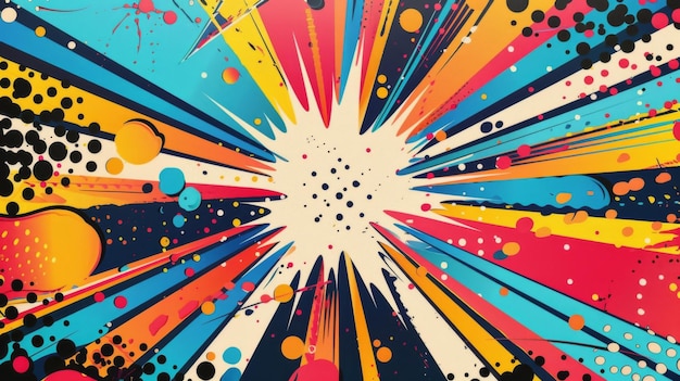 Een uitbarsting van retro flair in deze explosieve pop art geïnspireerde backdro