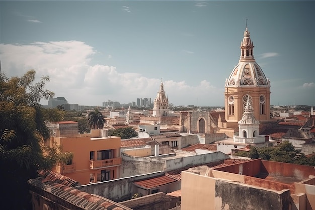 Een uitzicht op de stad Havana vanaf het dak van een gebouw.