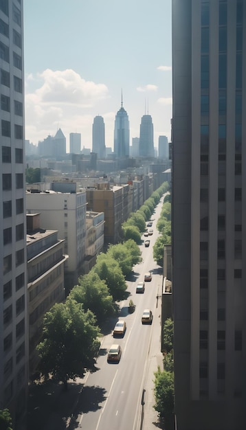 Een uitzicht op de stad van boven