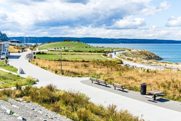 Foto een uitzicht op dune peninsula park in ruston washington