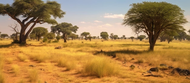 een uitzicht op het landschap met savanne bomen