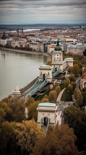 Een uitzicht over de stad Boedapest vanaf de top van de Donau