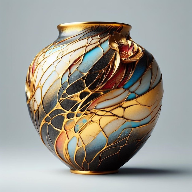 Een vaas met een draak gezicht erop is gemaakt door een draak