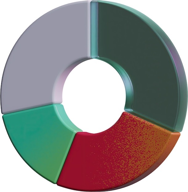 Een veelkleurig cirkelvormig diagram dat de percentages en verhoudingen van de gegevens duidelijk weergeeft