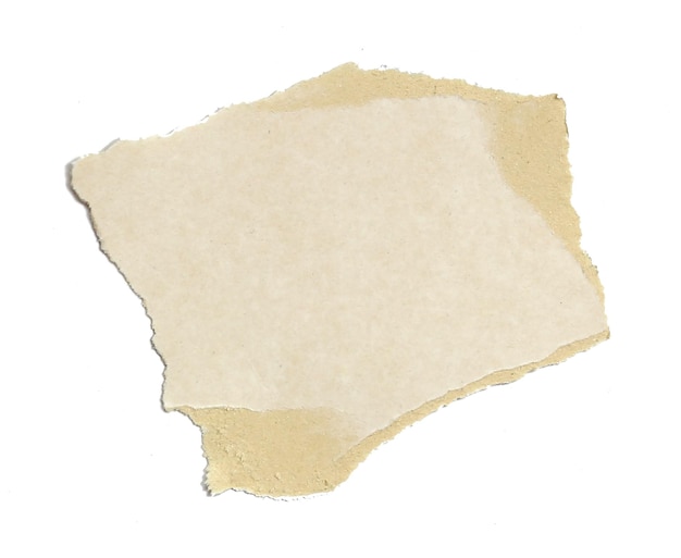 Een vel papier in stukken gescheurd geïsoleerd op een witte achtergrond