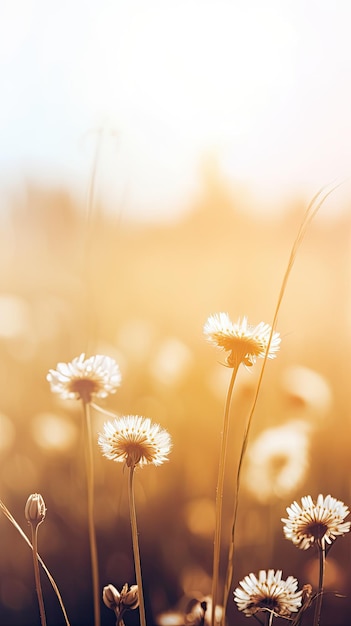 Een veld met paardebloemen in de zon