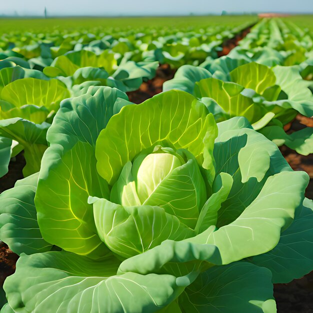 een veld van groene sla met de woorden " lente " aan de onderkant