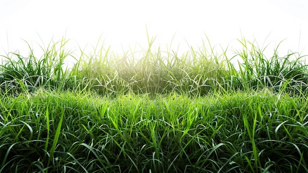 Een veld van hoog gras met de zon die door het gras schijnt