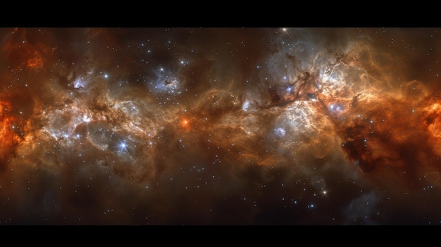 Een verbazingwekkend ruimte-sterrenstelsel met sterren en nevel
