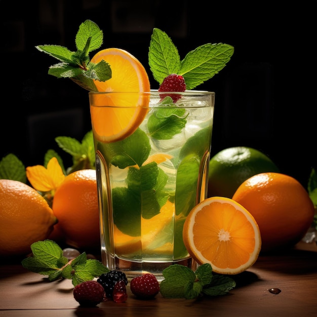 Een verfrissende mix van citrus tropische smaken en koelheid voor een perfecte zomer chillout heerlijk verleidelijk en visueel aantrekkelijk