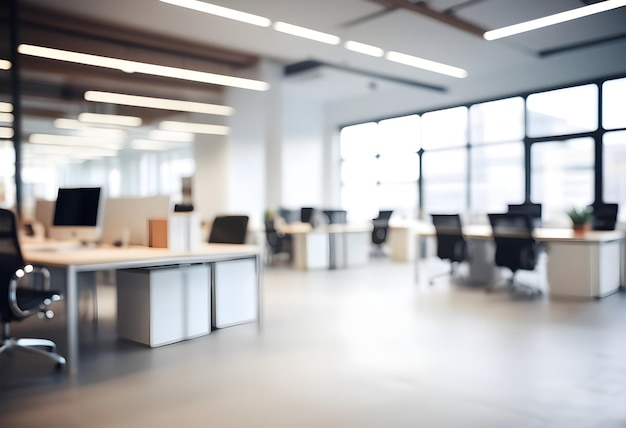 Foto een vergaderzaal met een computer op het bureau