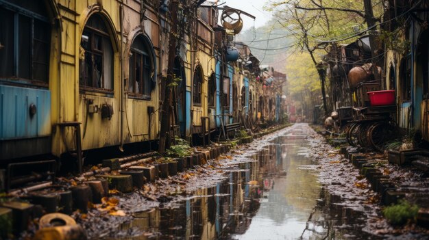 Een verlaten pretpark een nostalgische reis door roestige puin en kleurrijke melancholie