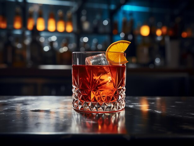 Een verleidelijke Negroni cocktail in een glas AI Generation