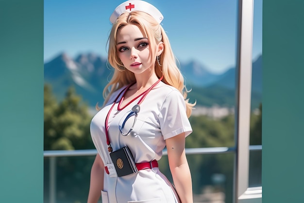 Een verpleegster uit de anime.