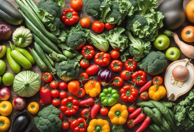 Een verscheidenheid aan groenten, waaronder broccoli, courgette en courgette