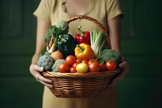 Een verscheidenheid aan verse groenten in een mand