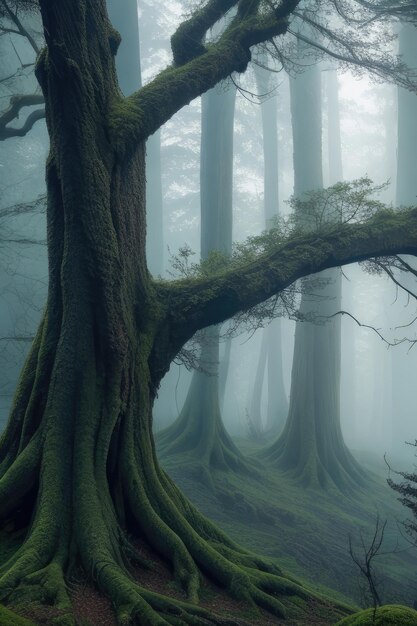 Een verschrikkelijk uitzicht op het bos.