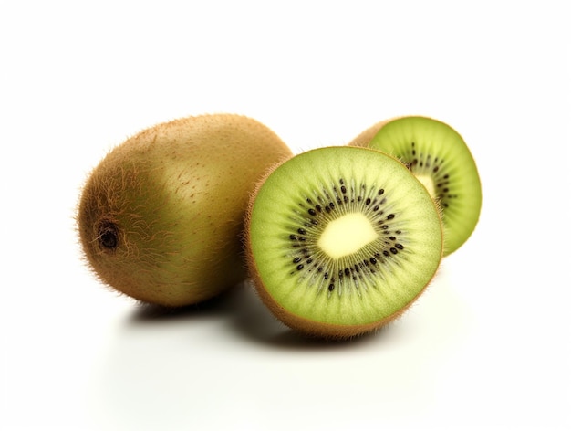 Foto een verse kiwi op een witte achtergrond