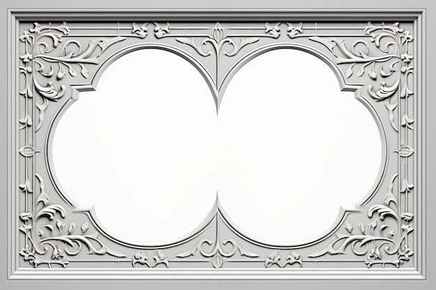 Foto een versierd kader met een witte achtergrond