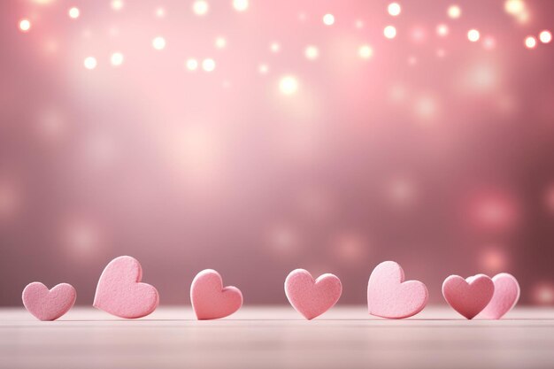 Een verspreiding van rode harten op een roze achtergrond valentijnsdag achtergrond