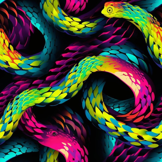 Foto een verzameling kleurrijke slangen die gemaakt zijn door het bedrijf van het bedrijf.