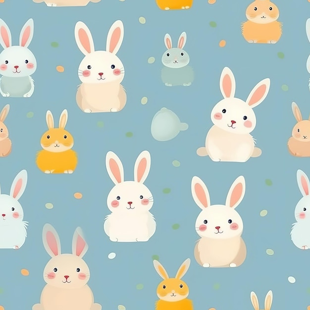 Een verzameling schattige konijntjesbehang.