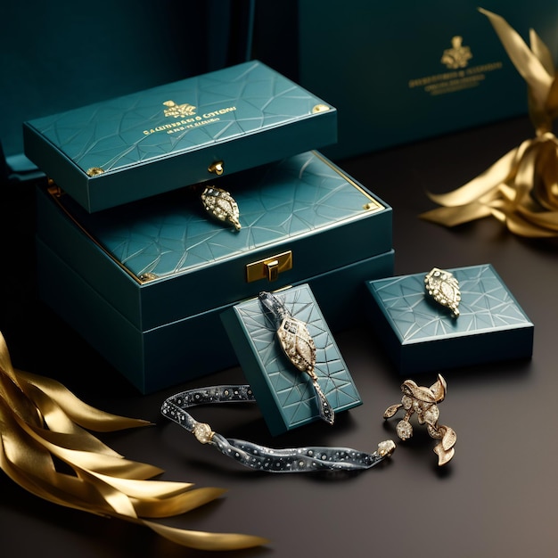 Een verzameling sieraden, waaronder een diamant en een diamanten broche.