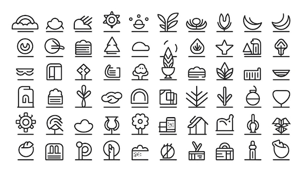 een verzameling zwart-witte iconen