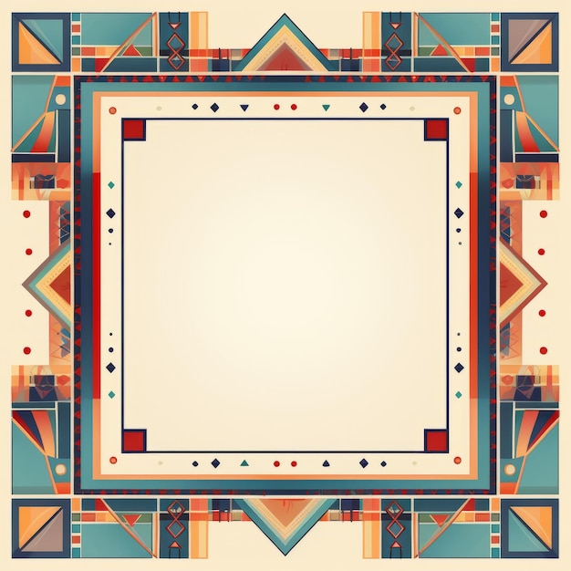 een vierkant frame met een geometrisch patroon in de stijl van art nouveau